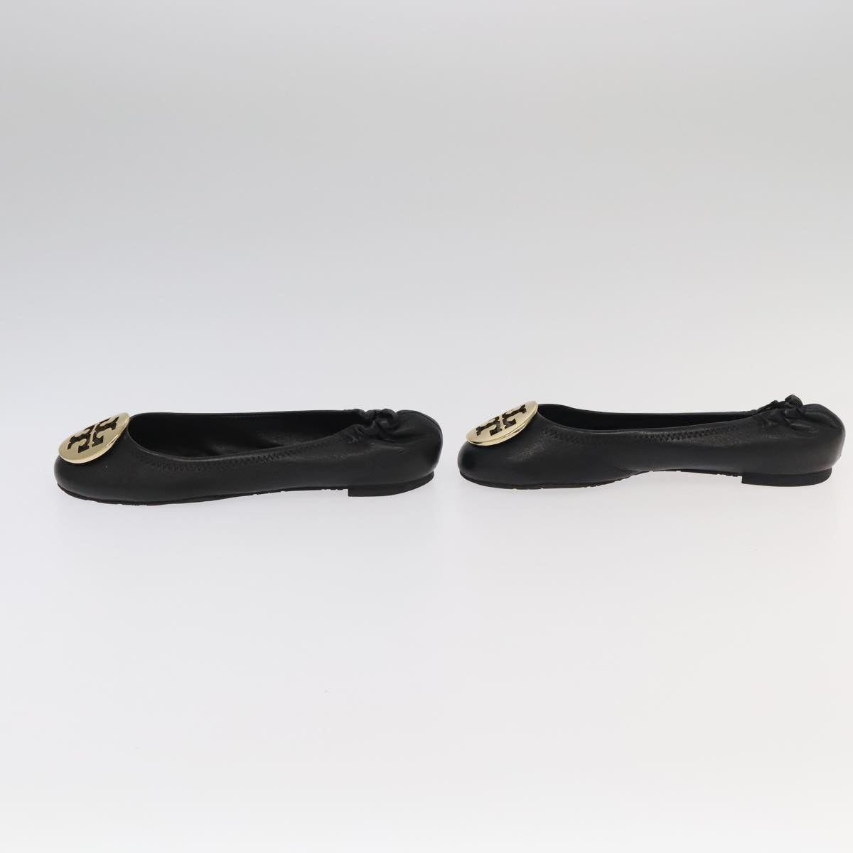 TORY BURCH Pumps Leather 2Set Black Auth ti2175