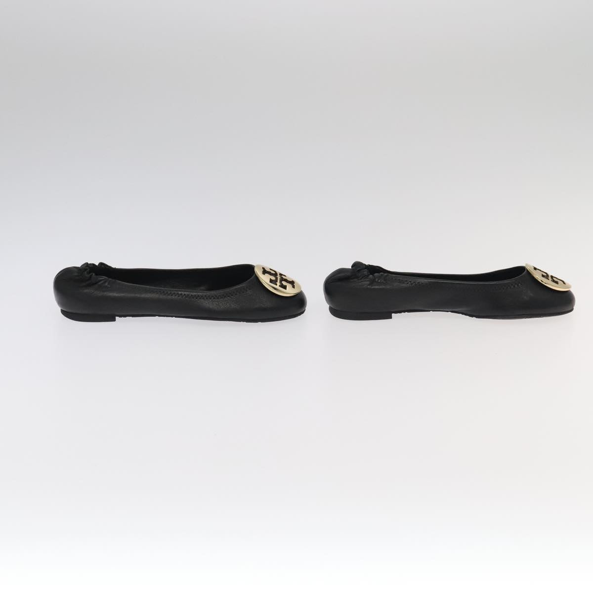 TORY BURCH Pumps Leather 2Set Black Auth ti2175