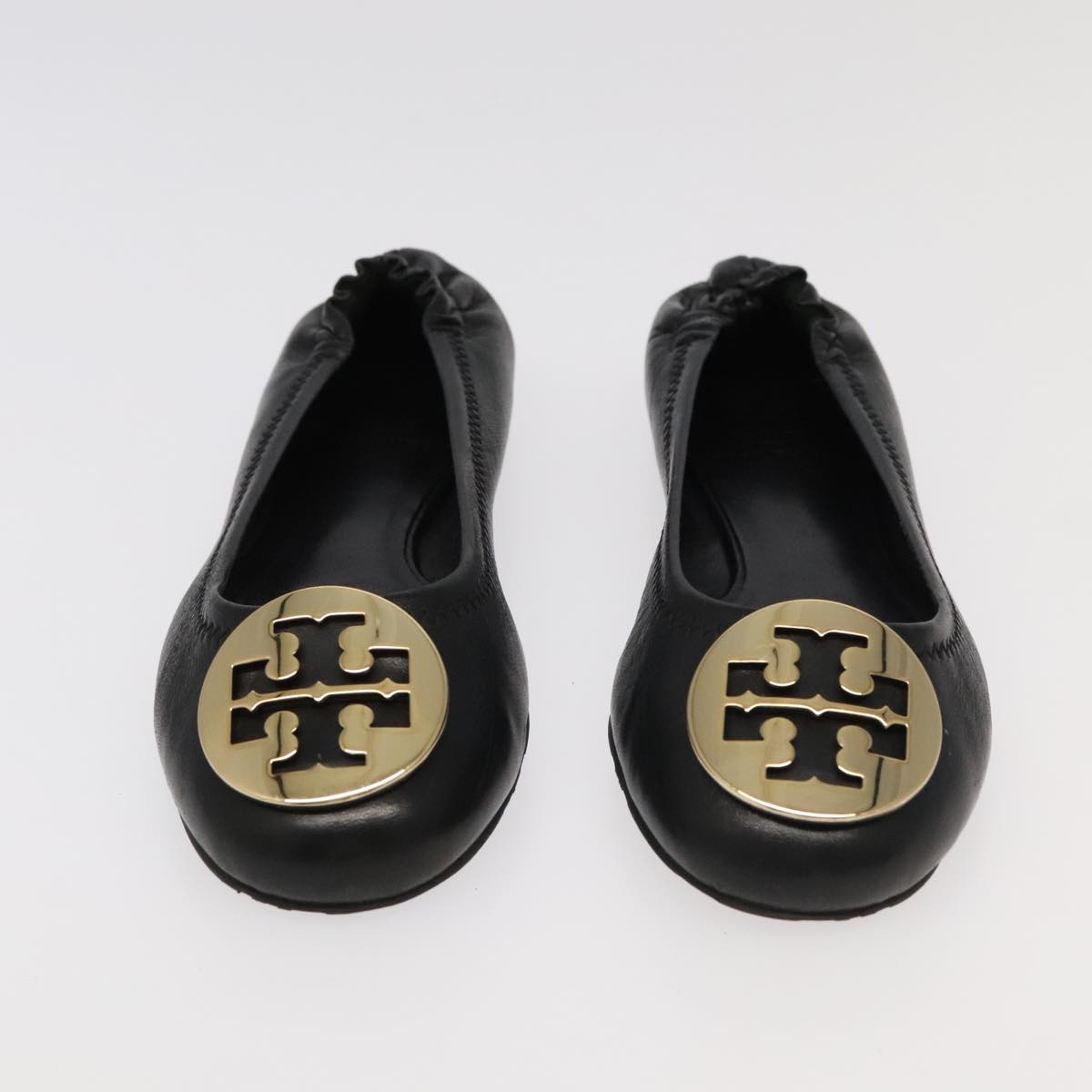 TORY BURCH Pumps Leather 2Set Black Auth ti2175