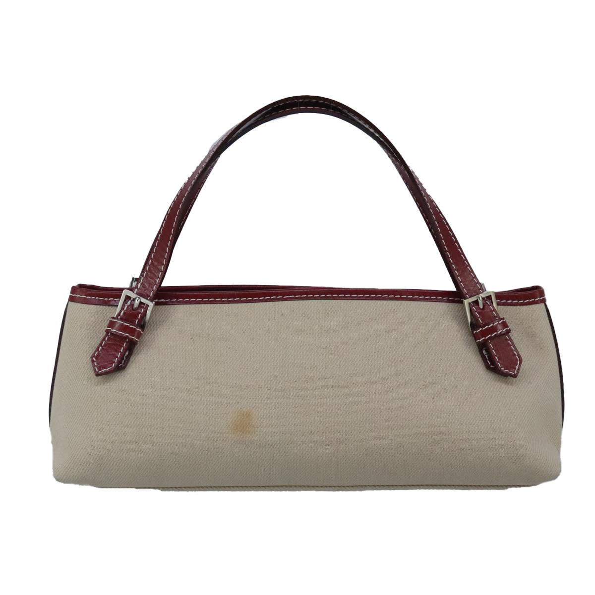 BURBERRY Blue Label Hand Bag Canvas Beige Red Auth ti2349