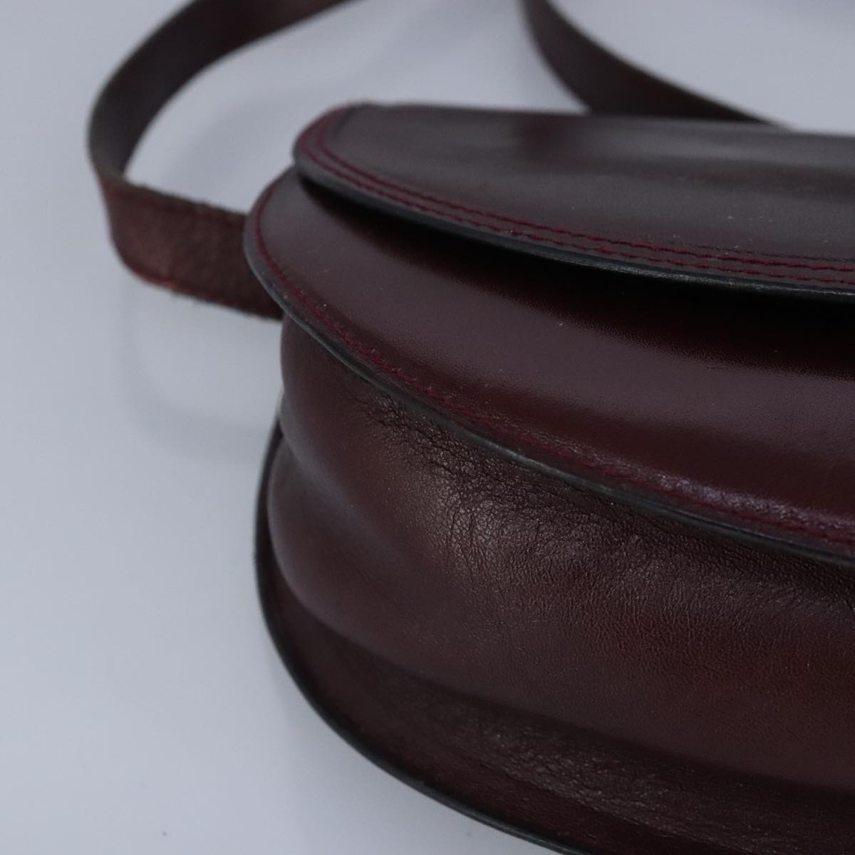 BALLY Shoulder Bag Leather Wine Red Auth ti2361