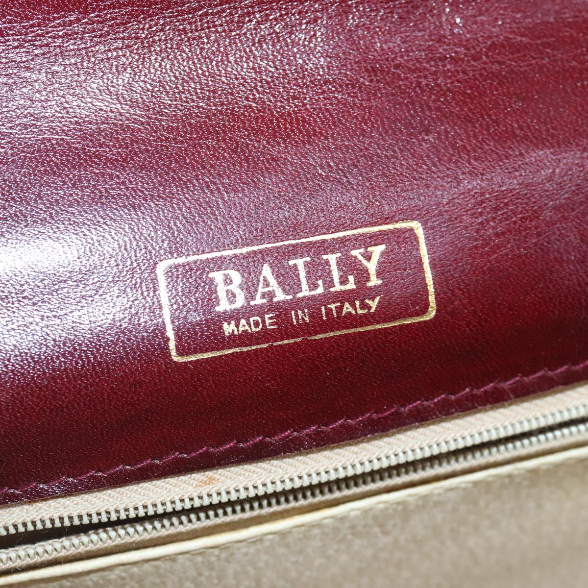 BALLY Shoulder Bag Leather Wine Red Auth ti2361