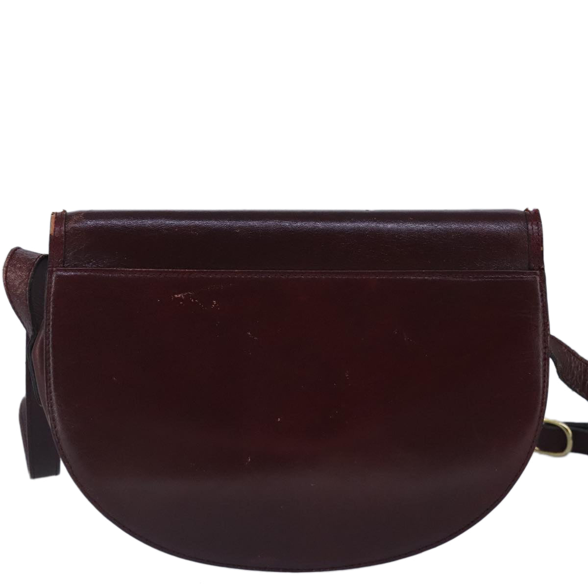 BALLY Shoulder Bag Leather Wine Red Auth ti2361