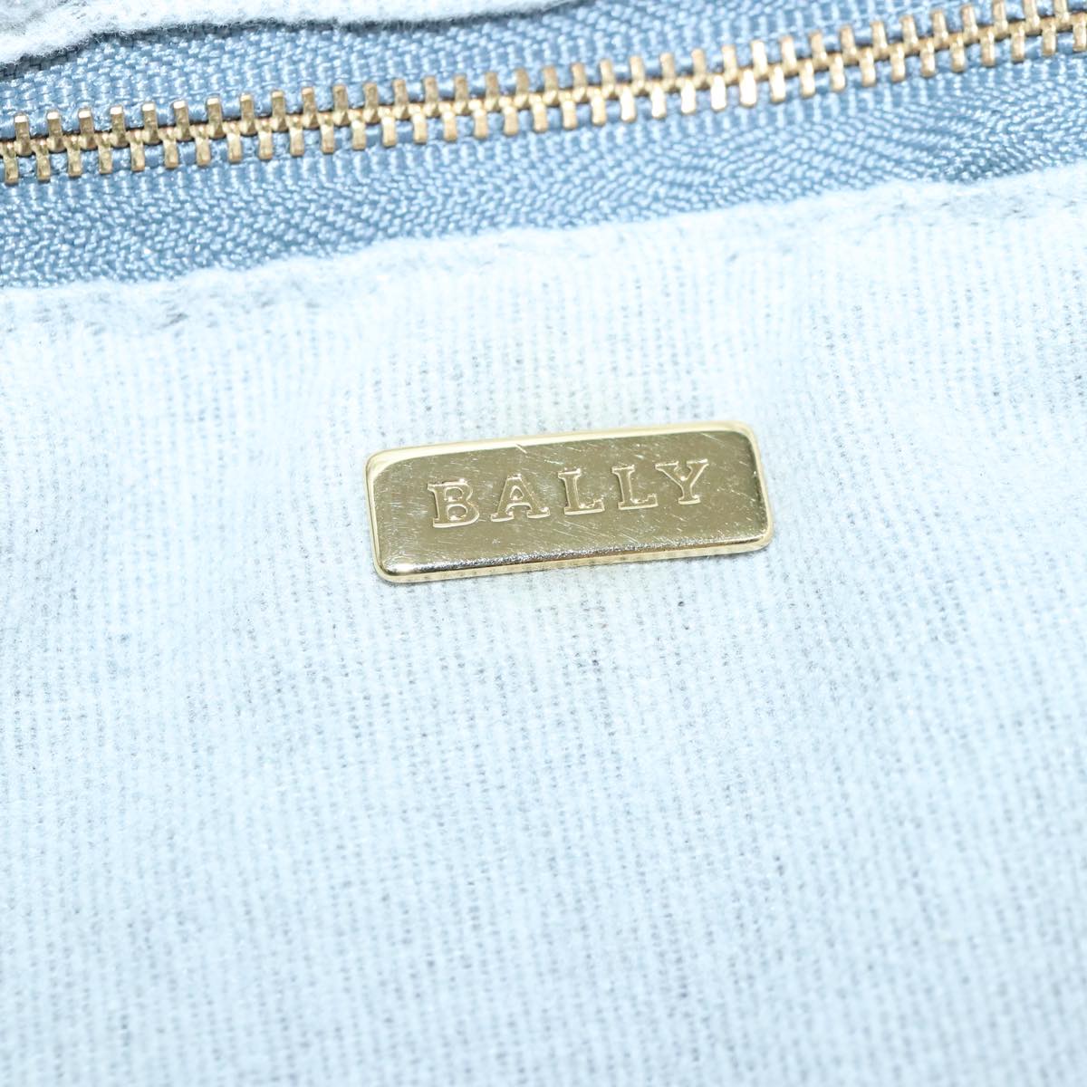 BALLY Hand Bag Canvas Green Brown Auth ti2363