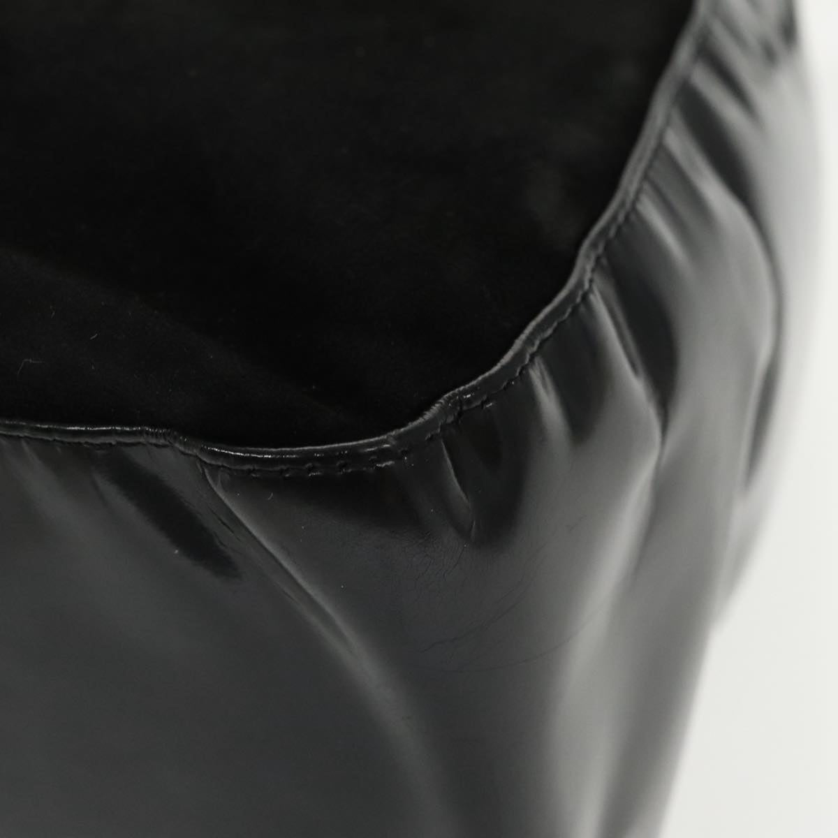 BALLY Shoulder Bag Suede Leather Black Silver Auth ti2365