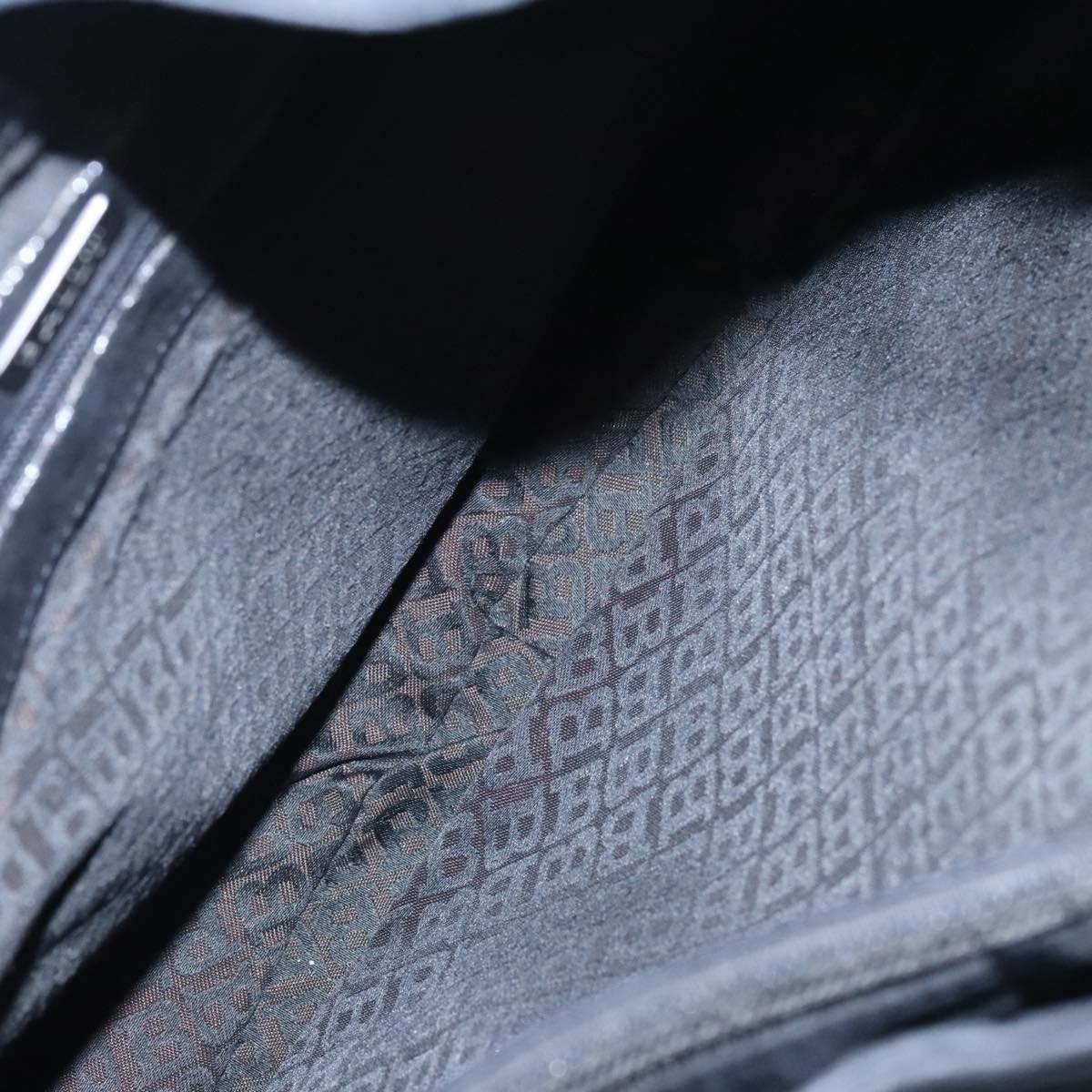 BALLY Shoulder Bag Suede Leather Black Silver Auth ti2365