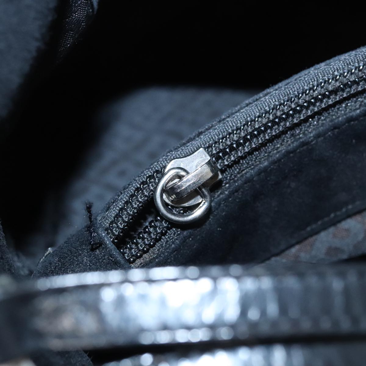 BALLY Shoulder Bag Suede Leather Black Silver Auth ti2365