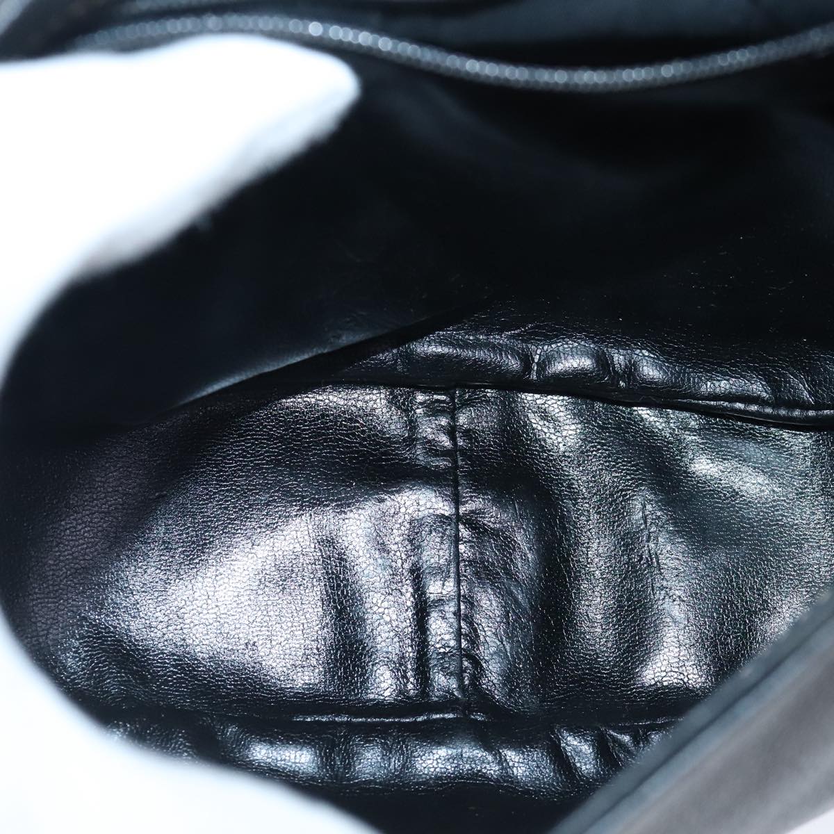 BALLY Shoulder Bag Leather Black Brown Auth ti2367