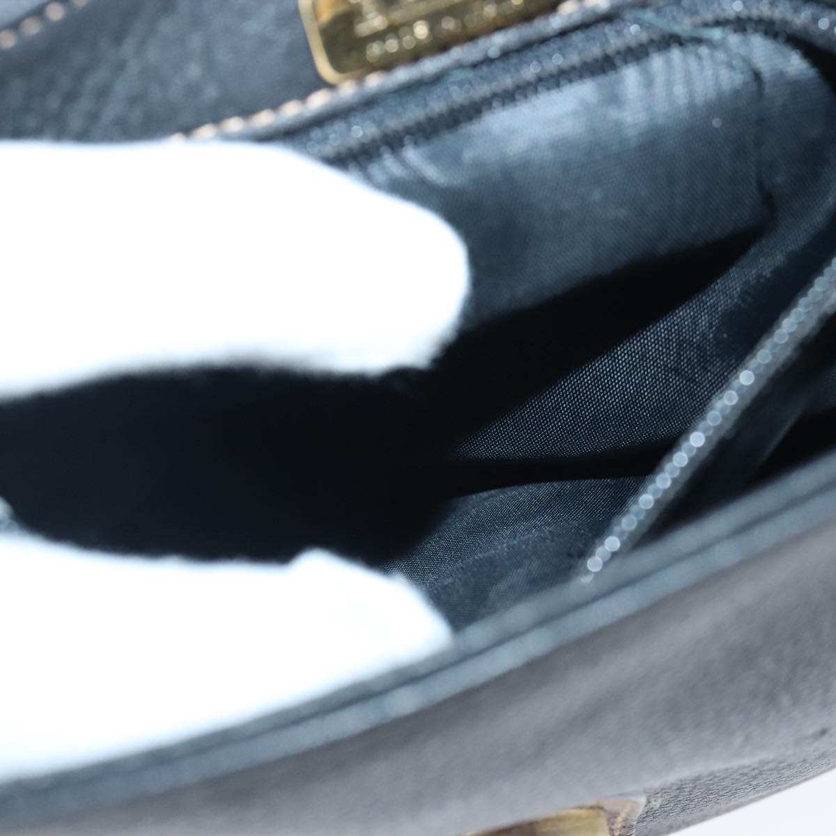 BALLY Shoulder Bag Leather Black Brown Auth ti2367