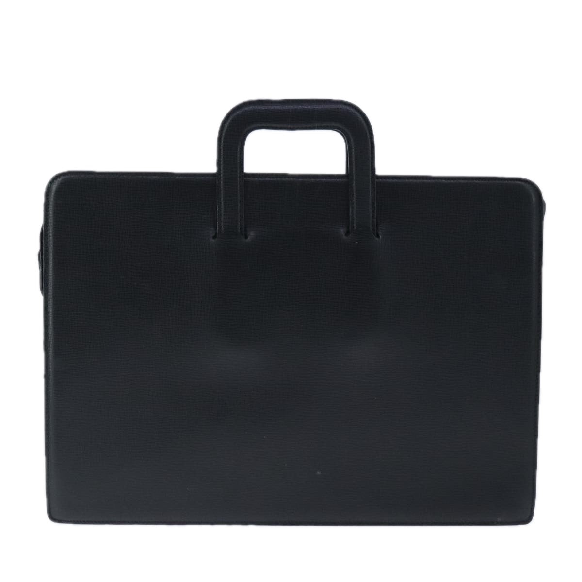 Burberrys Business Bag Leather Black Gold Auth ti2373