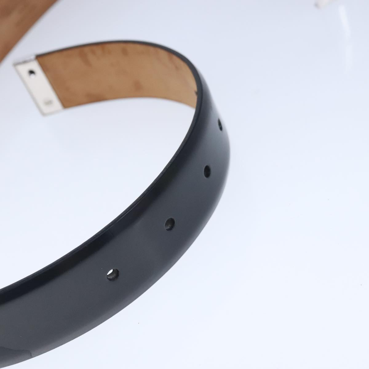 LOUIS VUITTON Ceinture Care Belt Leather Black LV Auth ti2451