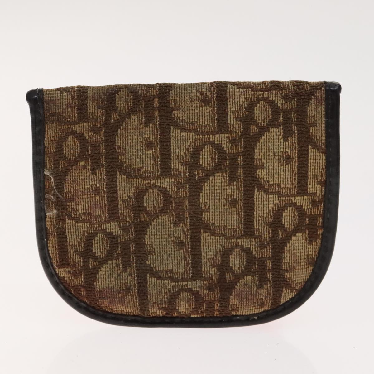 Christian Dior Trotter Canvas Wallet Enamel 3Set Beige Navy Bordeaux Auth ti2471