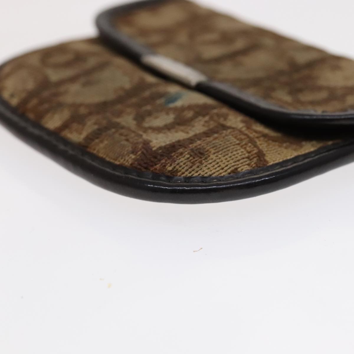 Christian Dior Trotter Canvas Wallet Enamel 3Set Beige Navy Bordeaux Auth ti2471