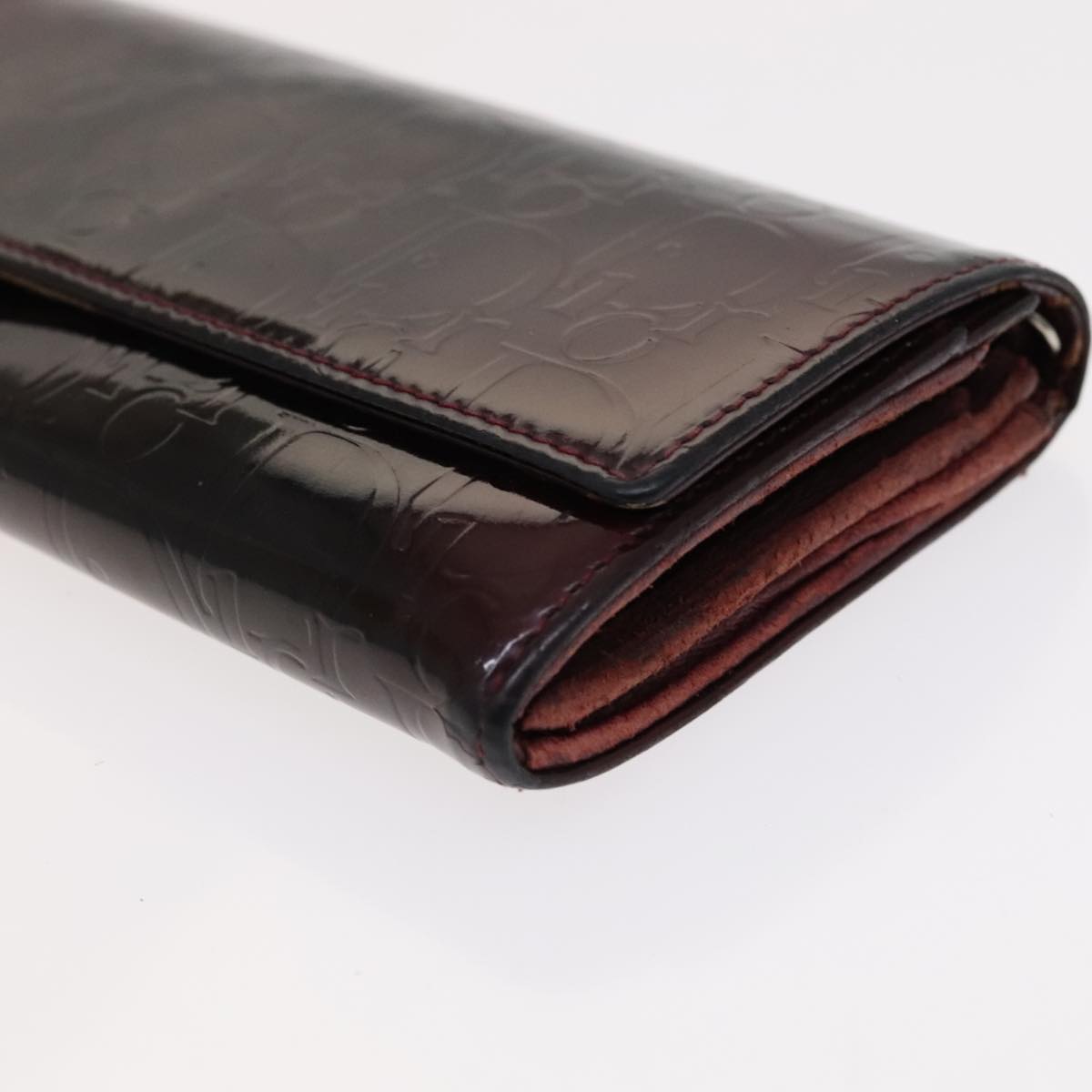 Christian Dior Trotter Canvas Wallet Enamel 3Set Beige Navy Bordeaux Auth ti2471