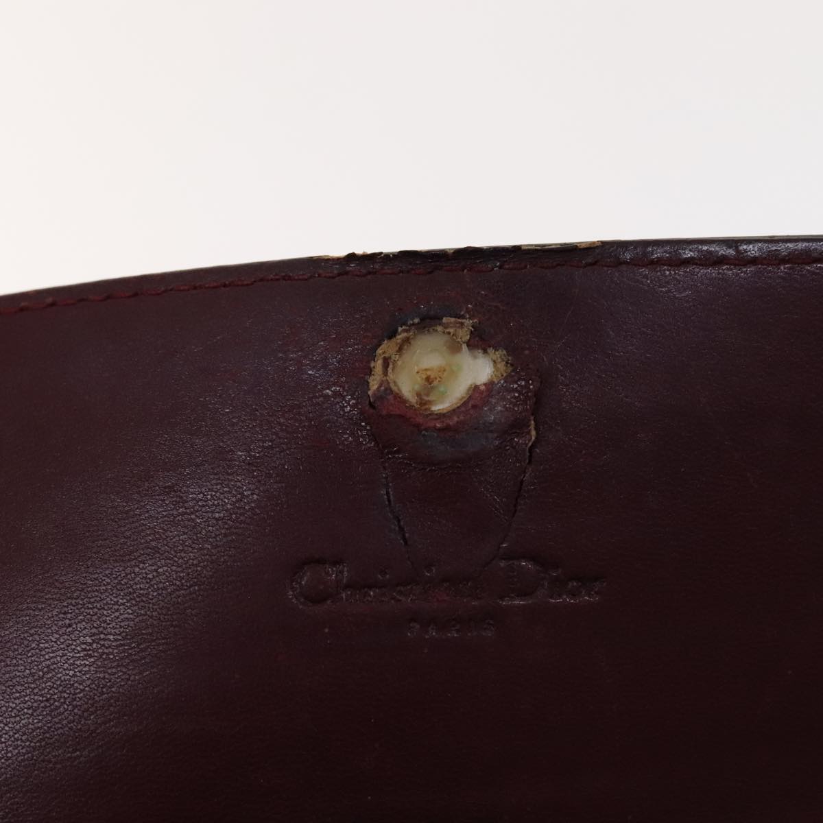 Christian Dior Trotter Canvas Wallet Enamel 3Set Beige Navy Bordeaux Auth ti2471