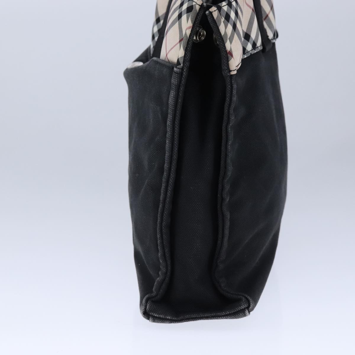 BURBERRY Blue Label Nova Check Tote Bag Canvas Black Beige Auth ti2485