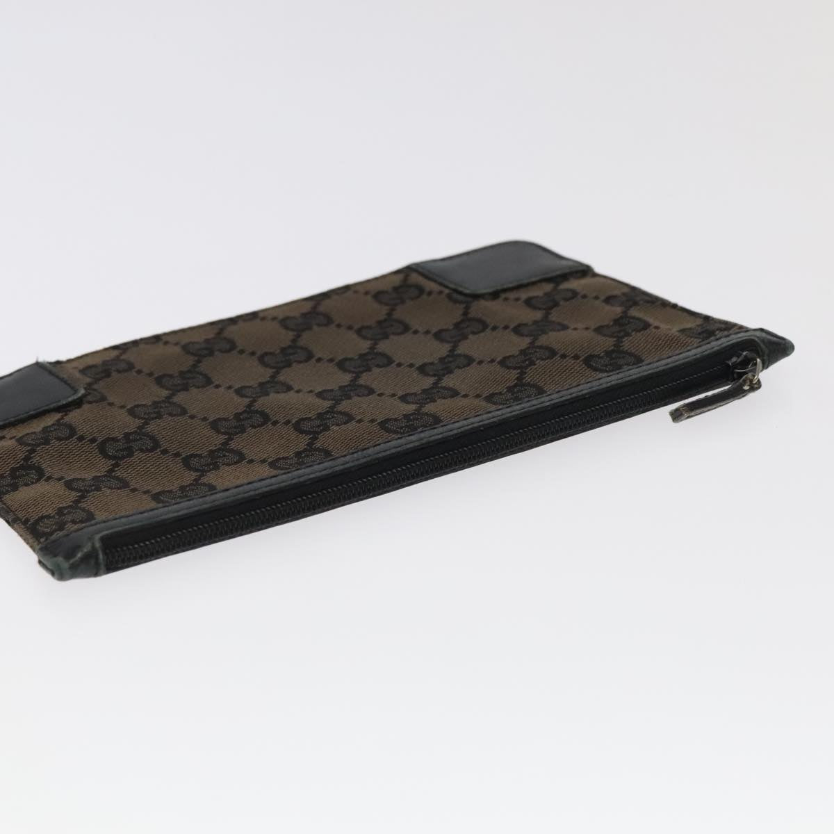 GUCCI GG Canvas Clutch Bag Leather 3 Set Black Auth ti2507