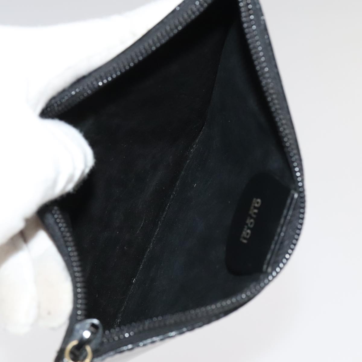 GUCCI GG Canvas Clutch Bag Leather 3 Set Black Auth ti2507