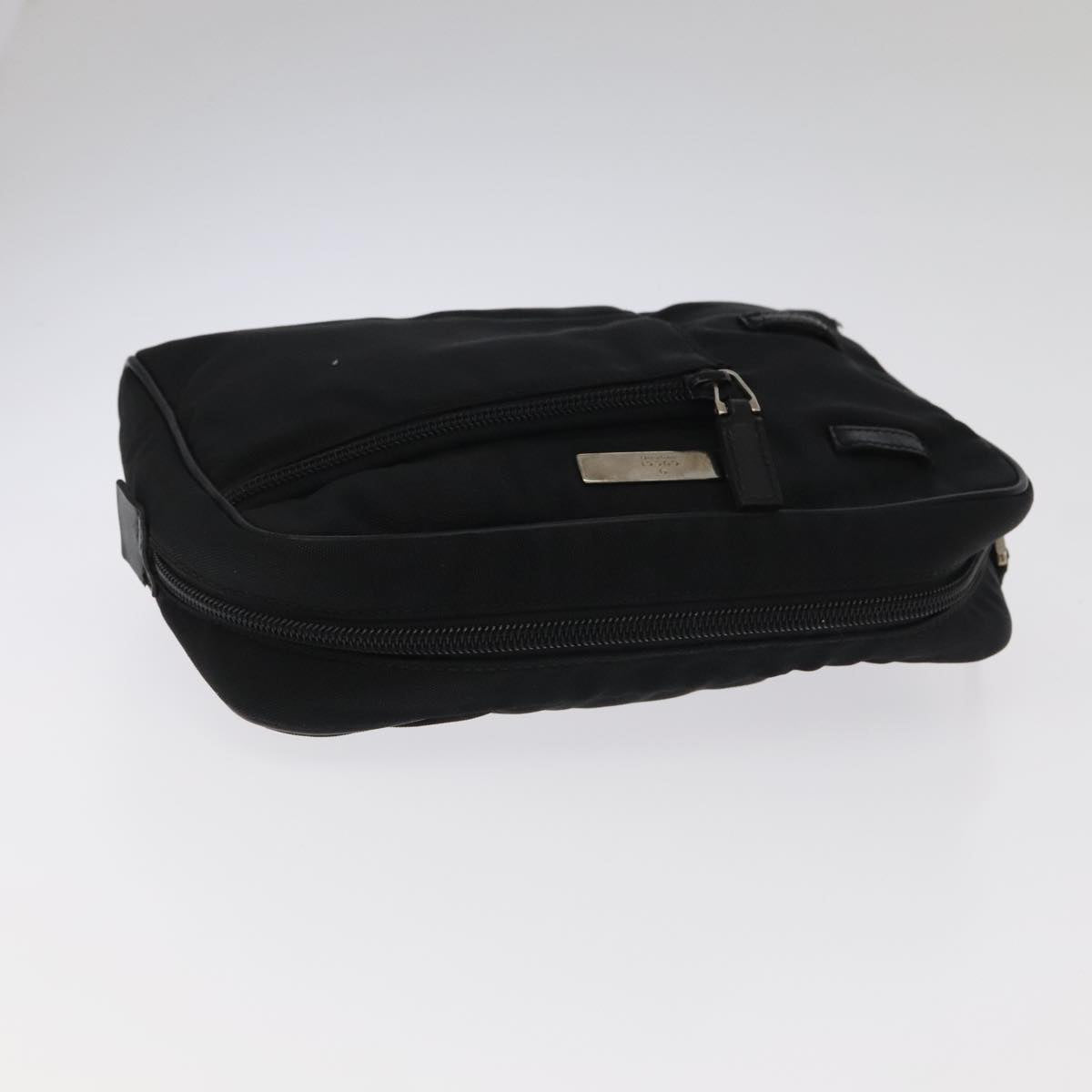 GUCCI GG Canvas Clutch Bag Leather 3 Set Black Auth ti2507