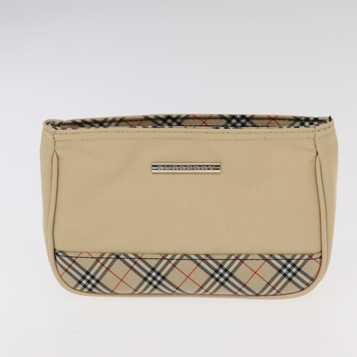 BURBERRY Nova Check Clutch Bag Leather Canvas 2 Set Beige Brown Auth ti2509