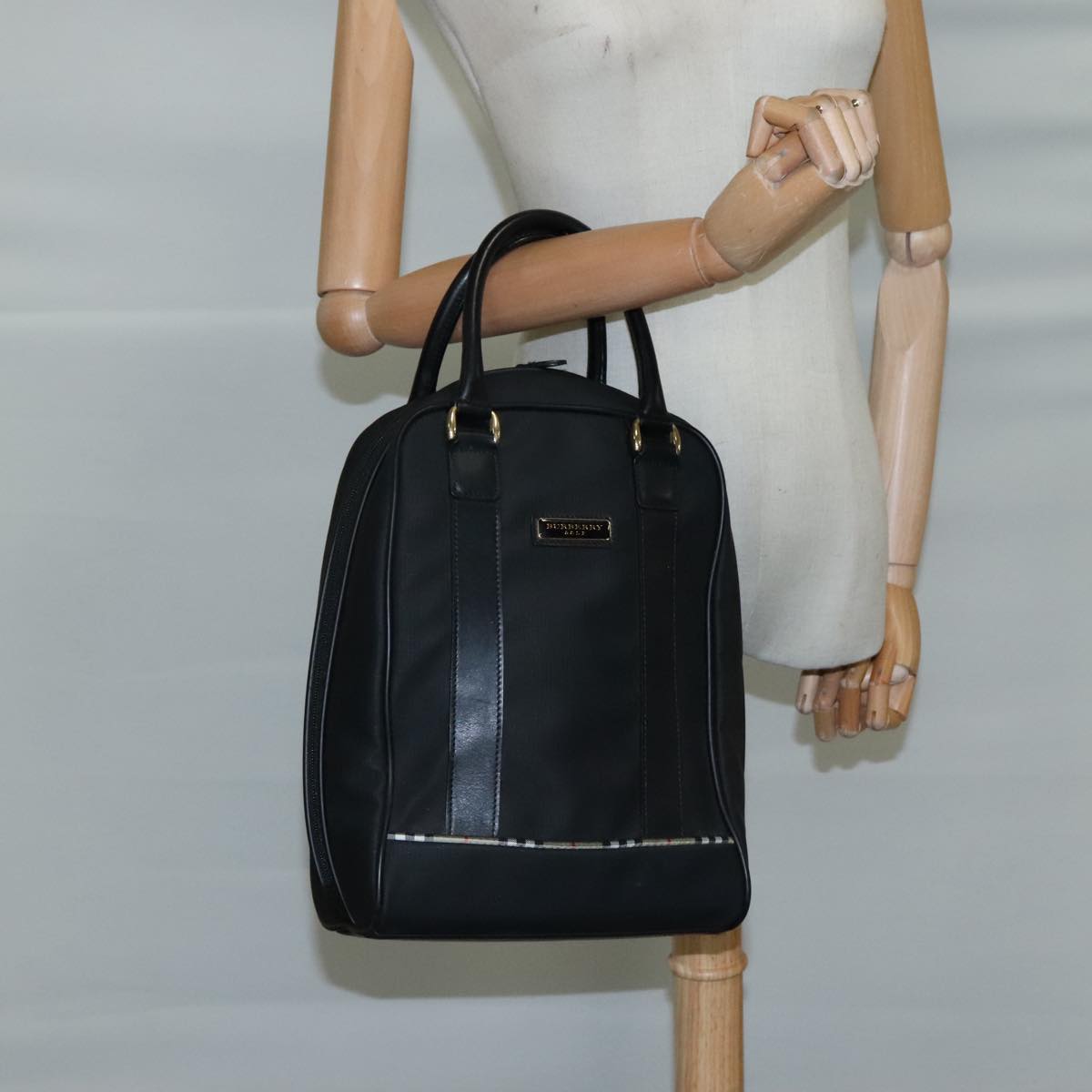 BURBERRY Golf Hand Bag Nylon Black Auth ti2520