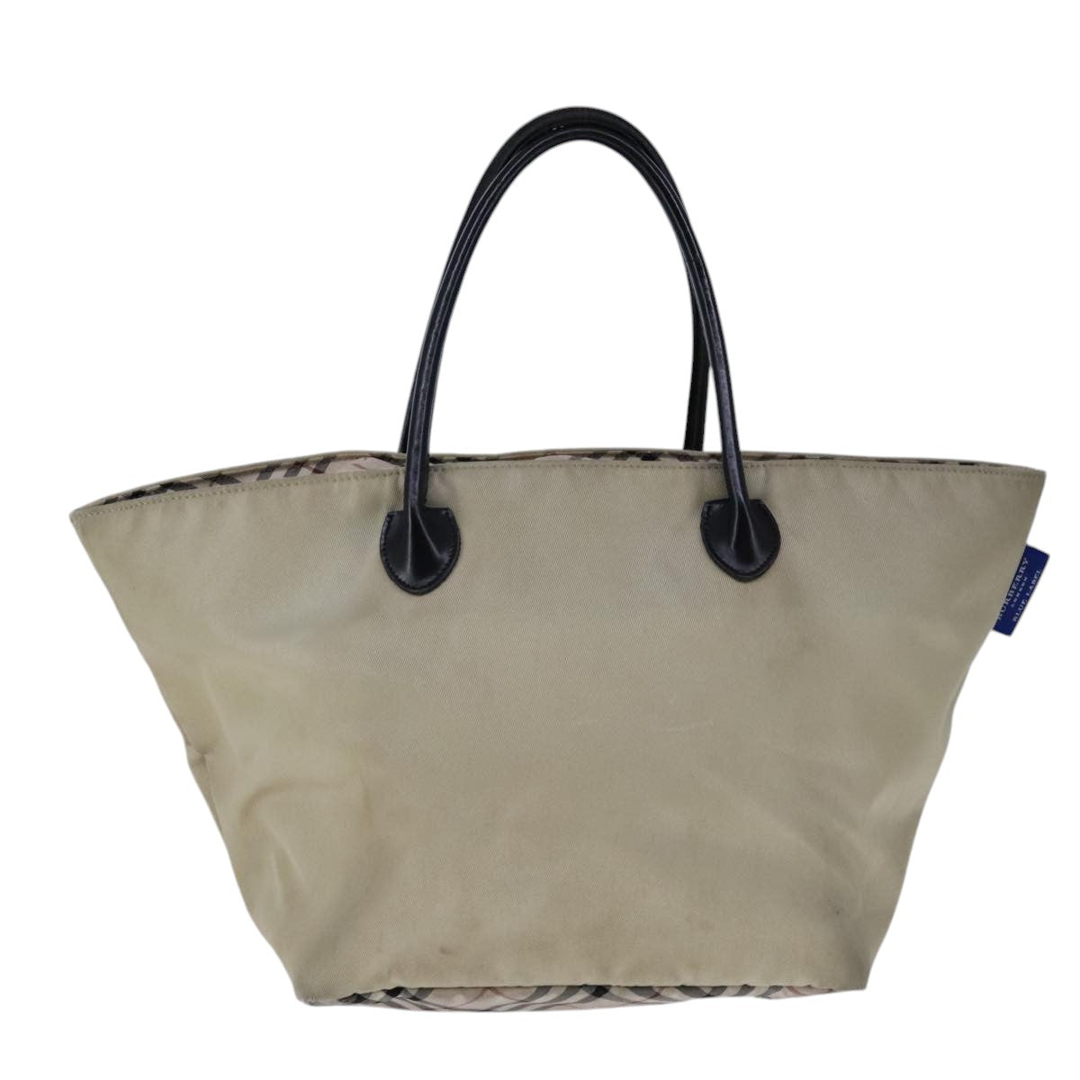 BURBERRY Blue Label Hand Bag Nylon Beige Auth ti2526