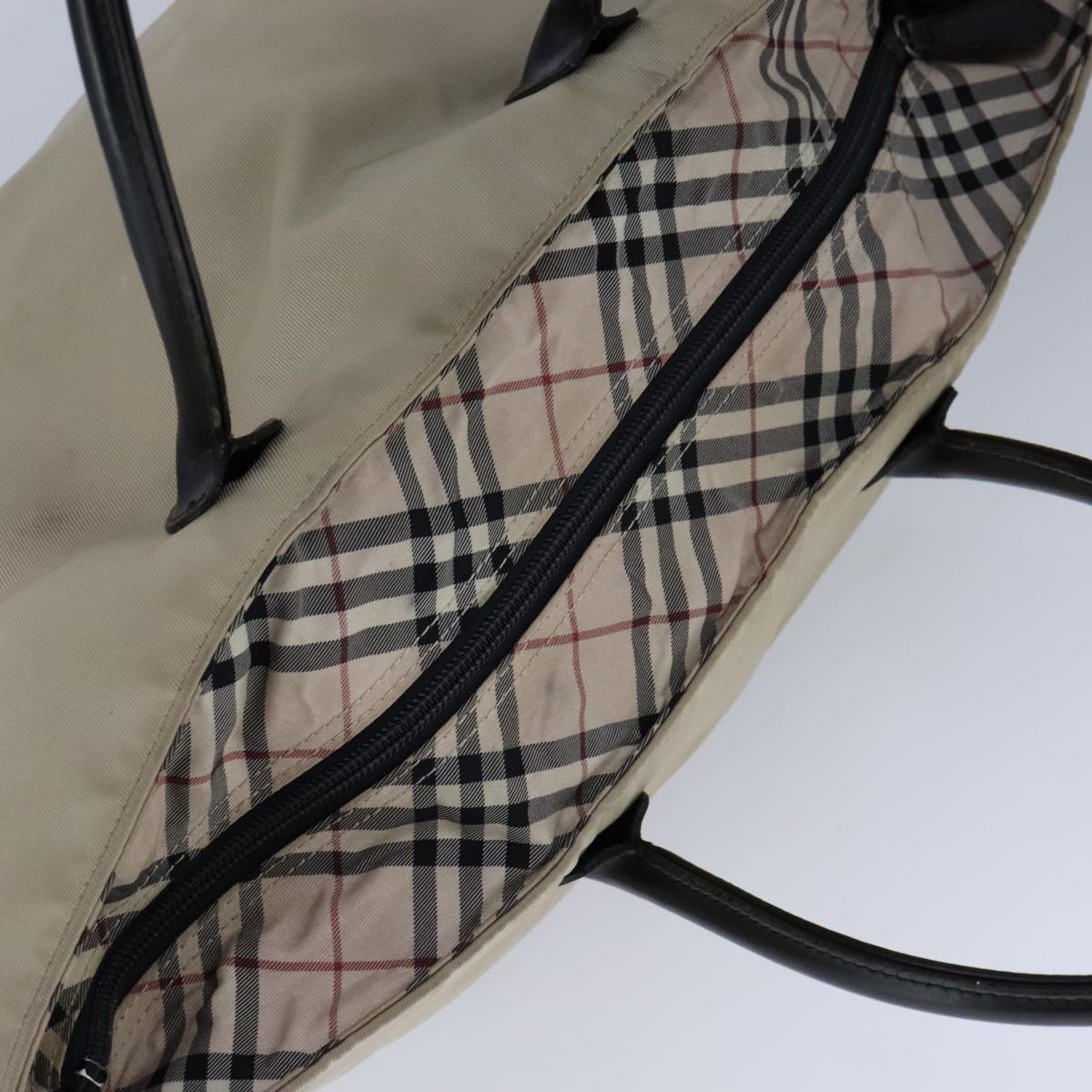 BURBERRY Blue Label Hand Bag Nylon Beige Auth ti2526