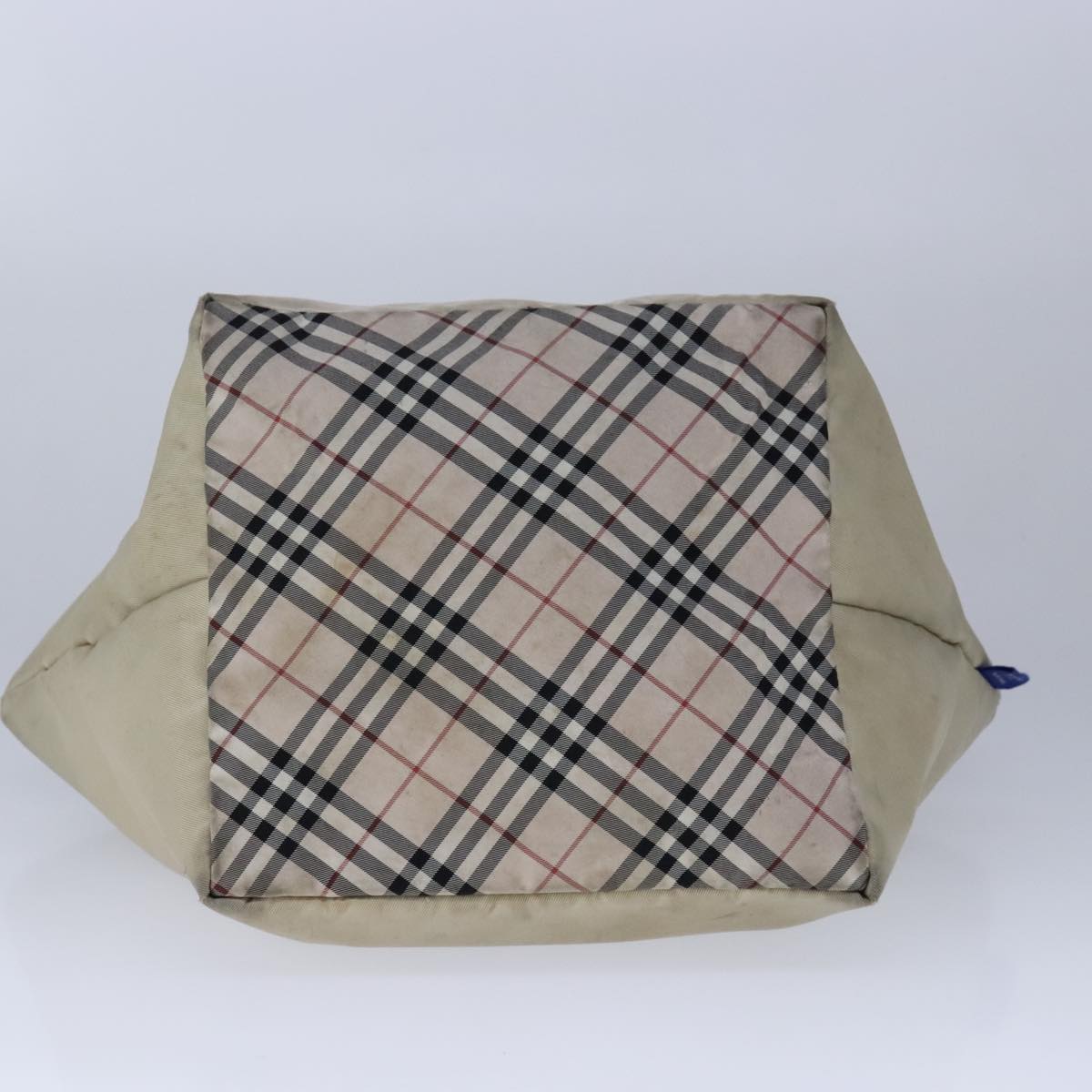 BURBERRY Blue Label Hand Bag Nylon Beige Auth ti2526