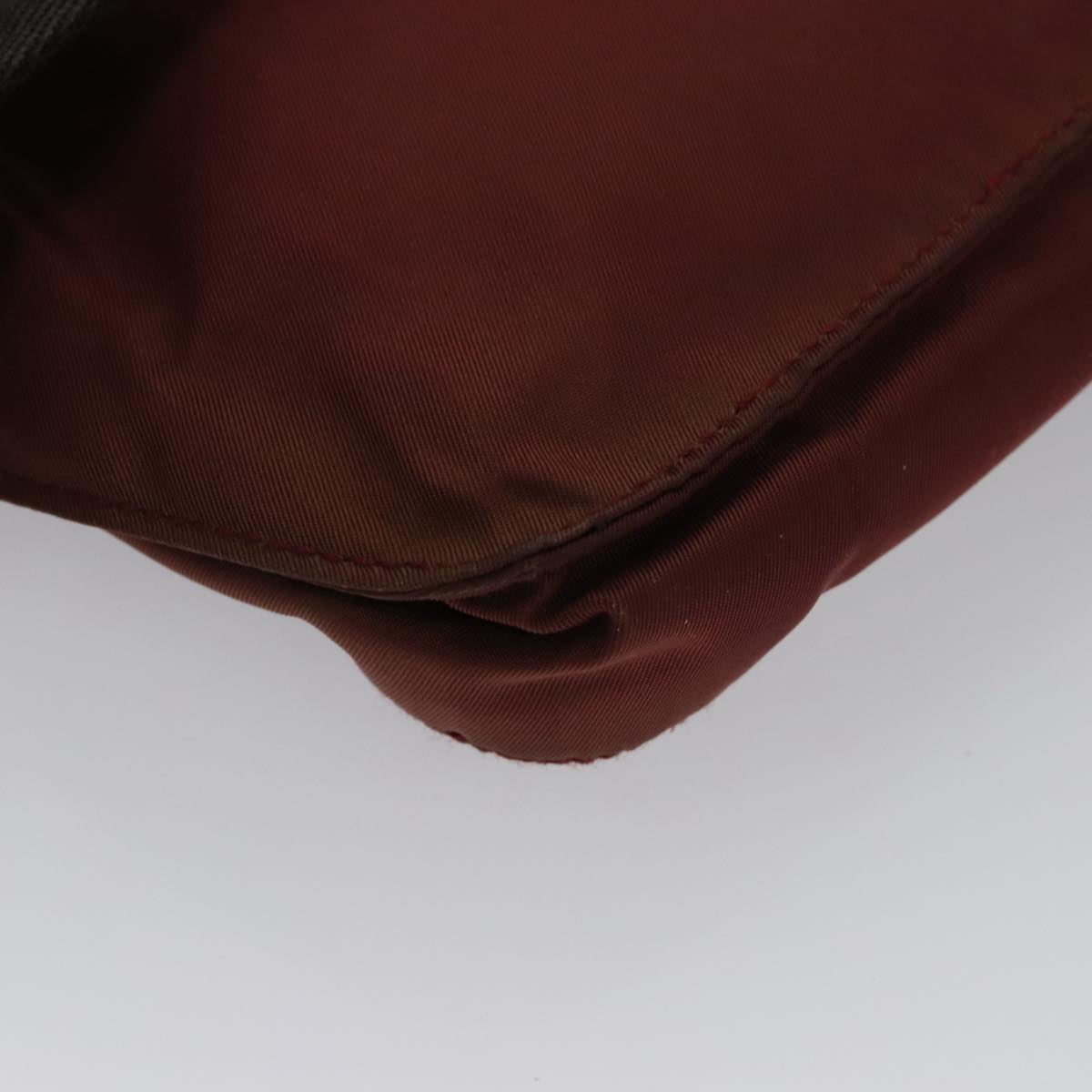 PRADA Shoulder Bag Nylon Red Silver Auth ti2546