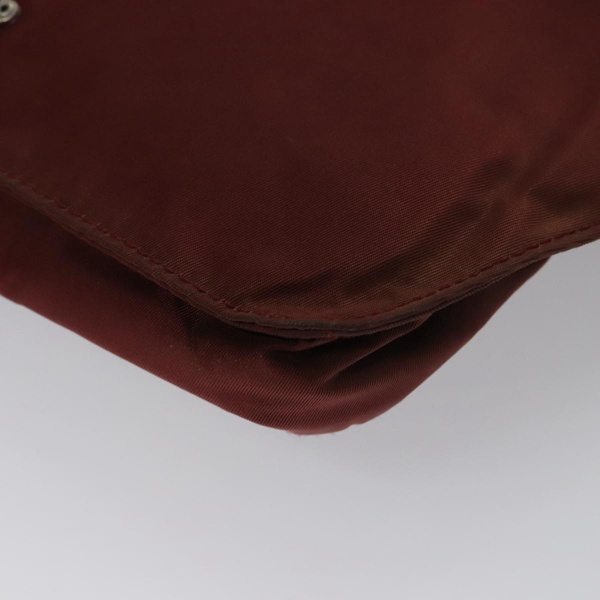 PRADA Shoulder Bag Nylon Red Silver Auth ti2546