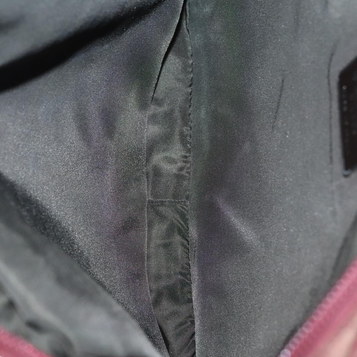 PRADA Shoulder Bag Nylon Red Silver Auth ti2546