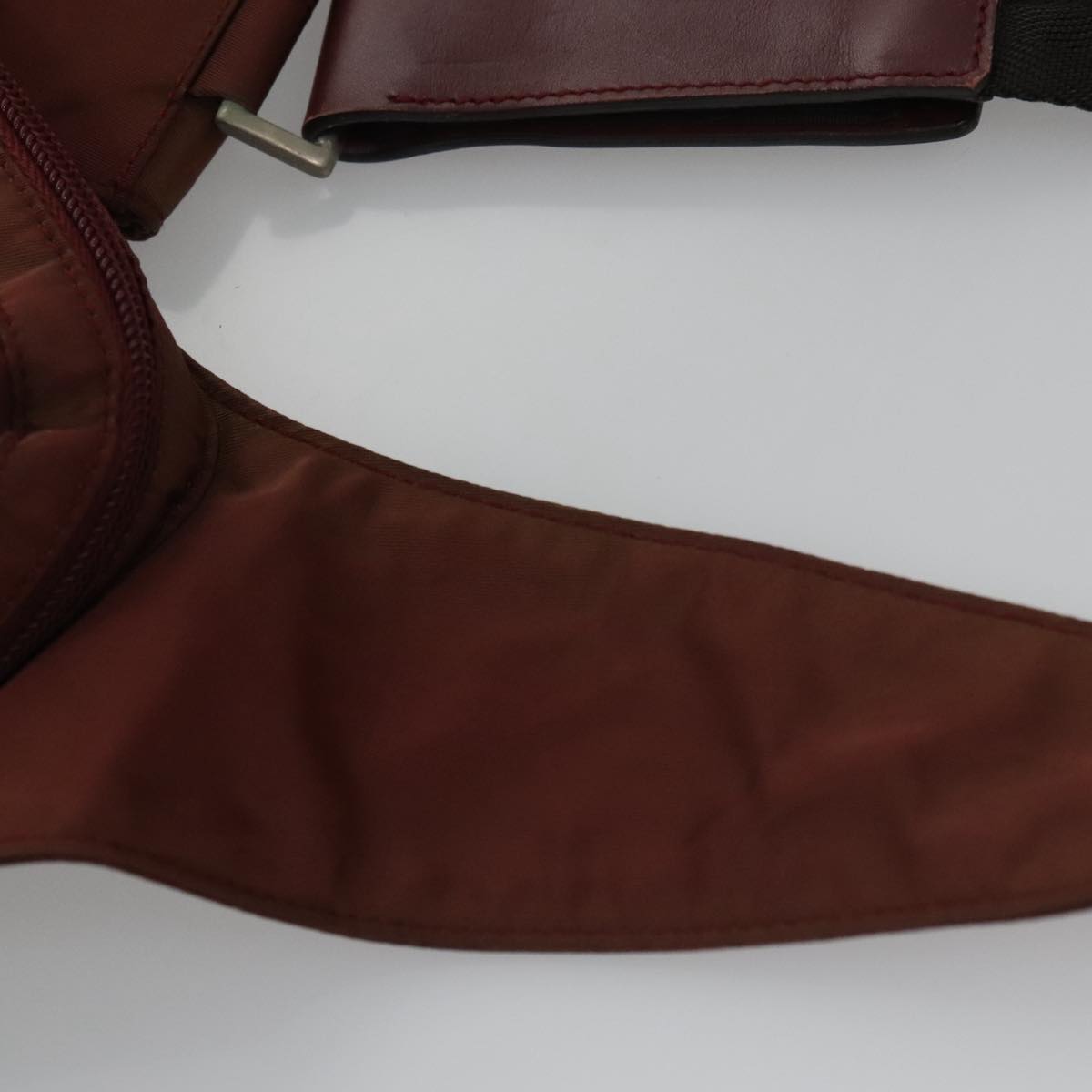 PRADA Shoulder Bag Nylon Red Silver Auth ti2546