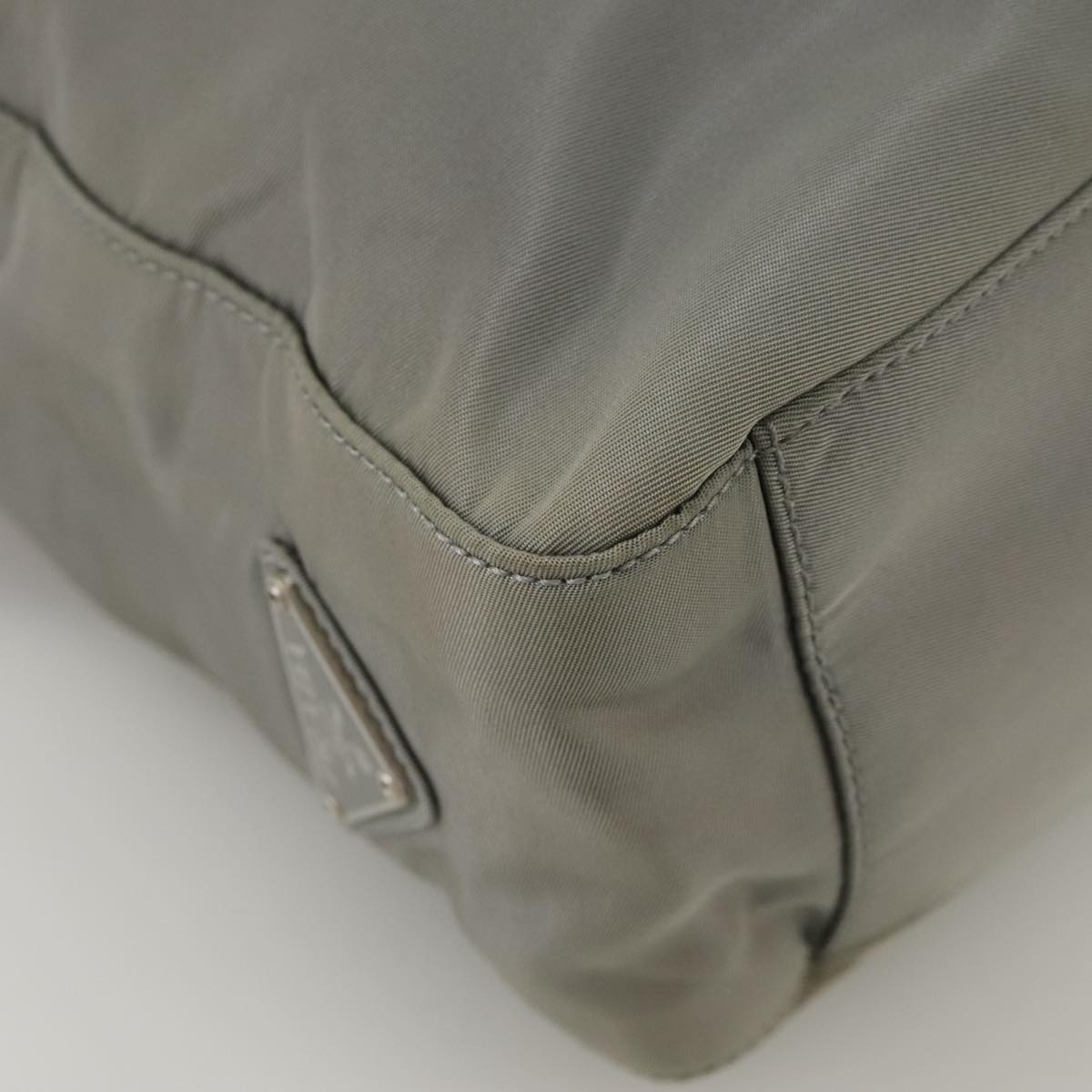 PRADA Tote Bag Nylon Gray Auth ti2553