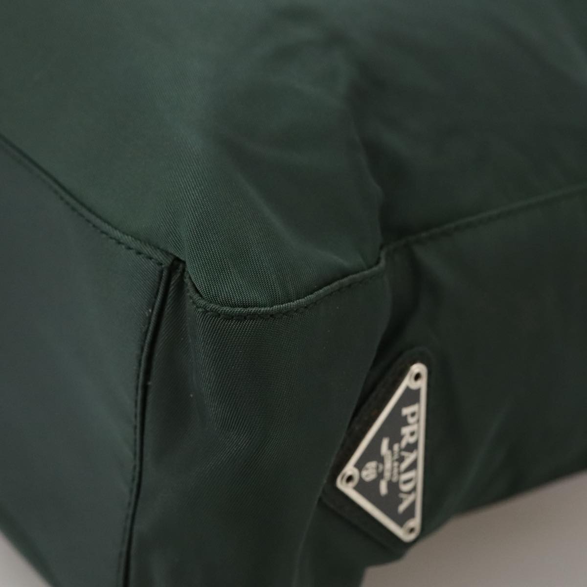 PRADA Tote Bag Nylon Green Auth ti2554
