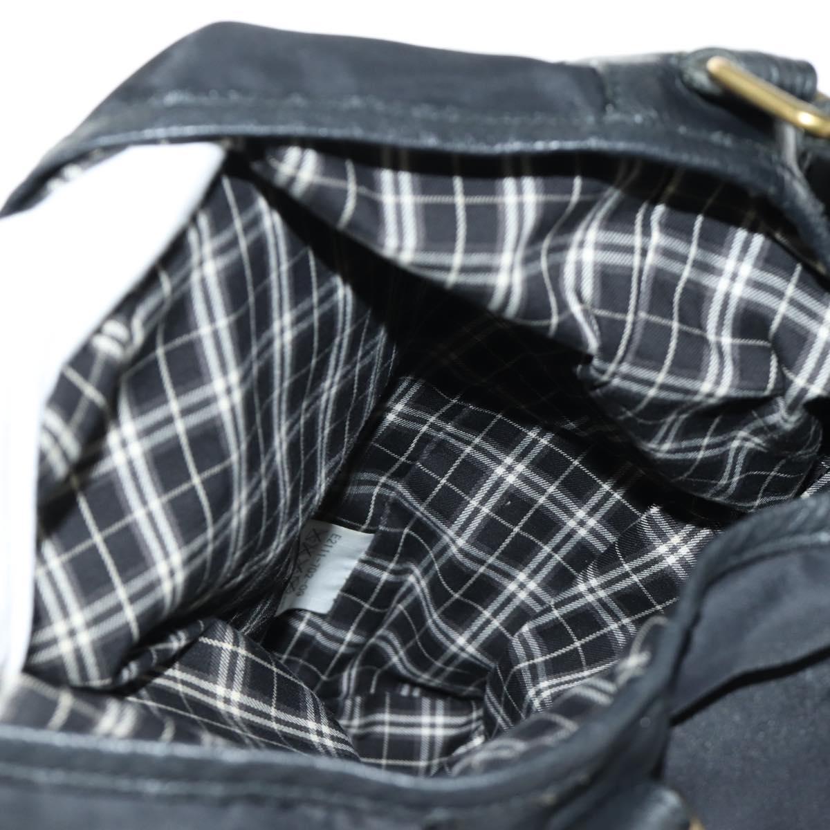 BURBERRY Blue Label Shoulder Bag Nylon Leather 2way Black Auth ti2574