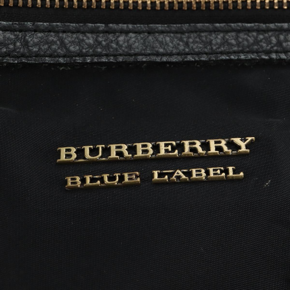 BURBERRY Blue Label Shoulder Bag Nylon Leather 2way Black Auth ti2574