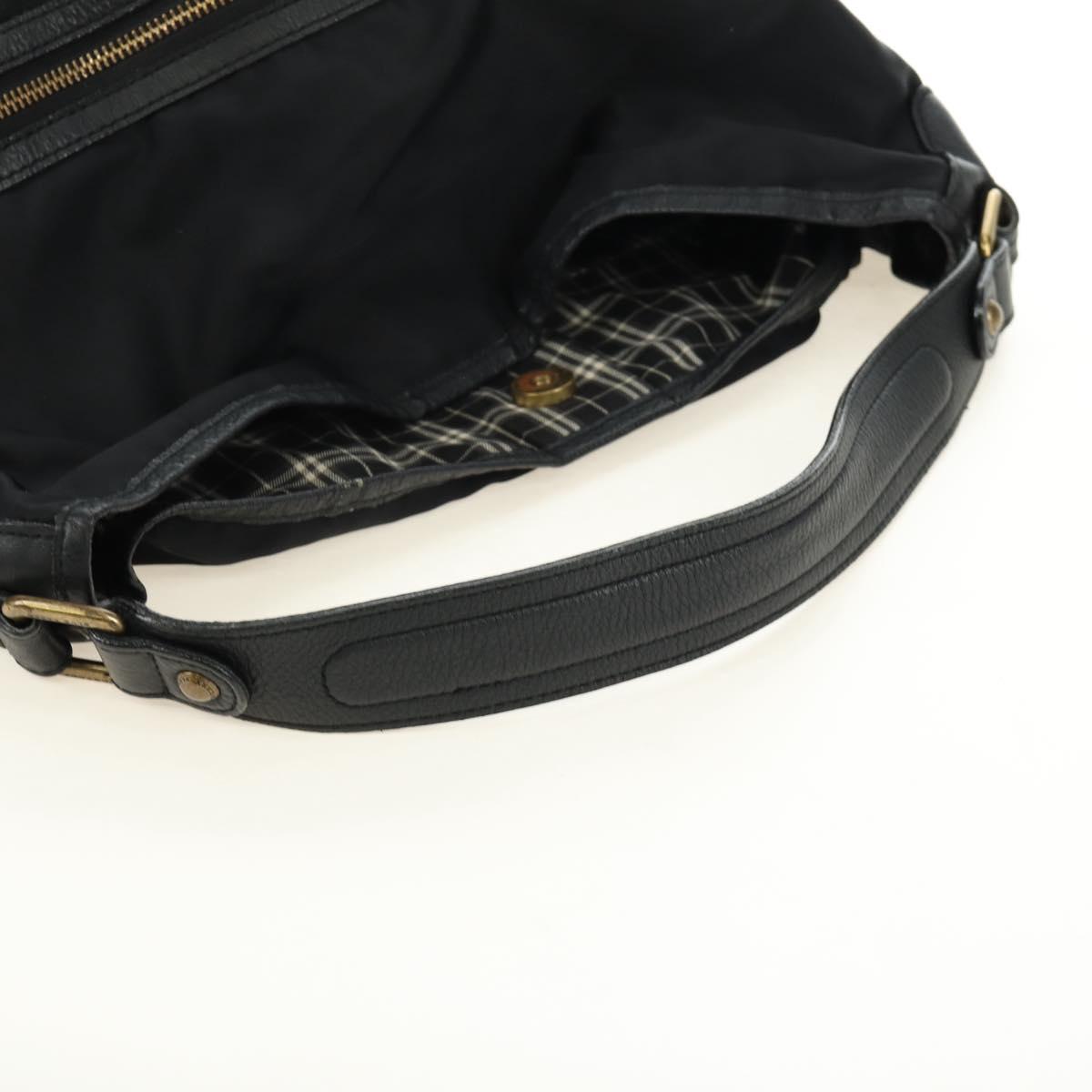 BURBERRY Blue Label Shoulder Bag Nylon Leather 2way Black Auth ti2574