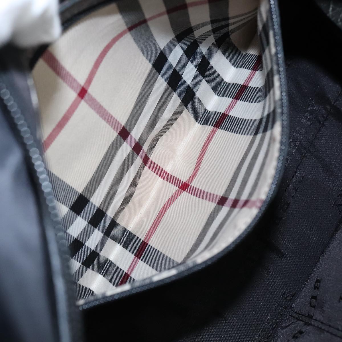 BURBERRY Shoulder Bag Nylon Leather Black Silver Auth ti2577