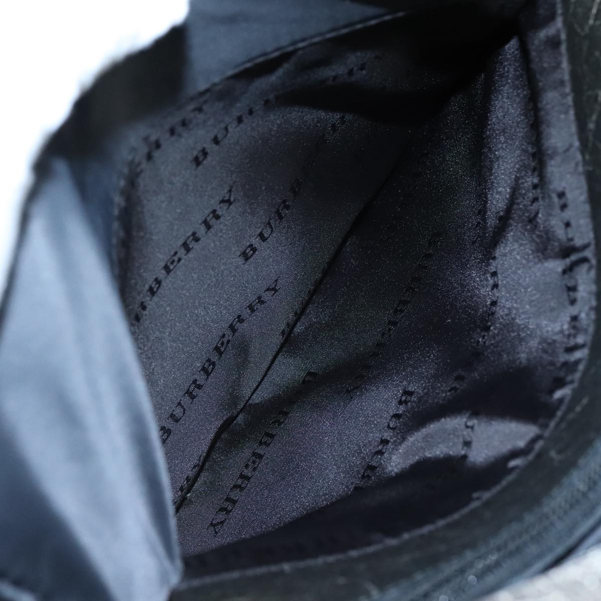 BURBERRY Shoulder Bag Nylon Leather Black Silver Auth ti2577