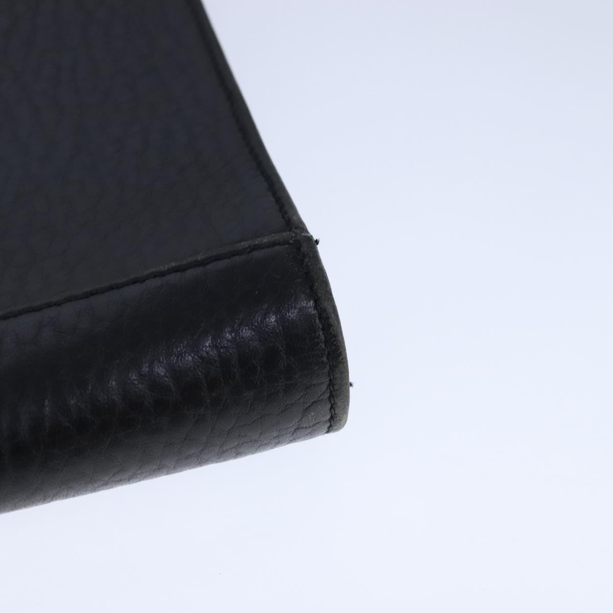 Burberrys Business Bag Leather Black Gold Auth ti2582