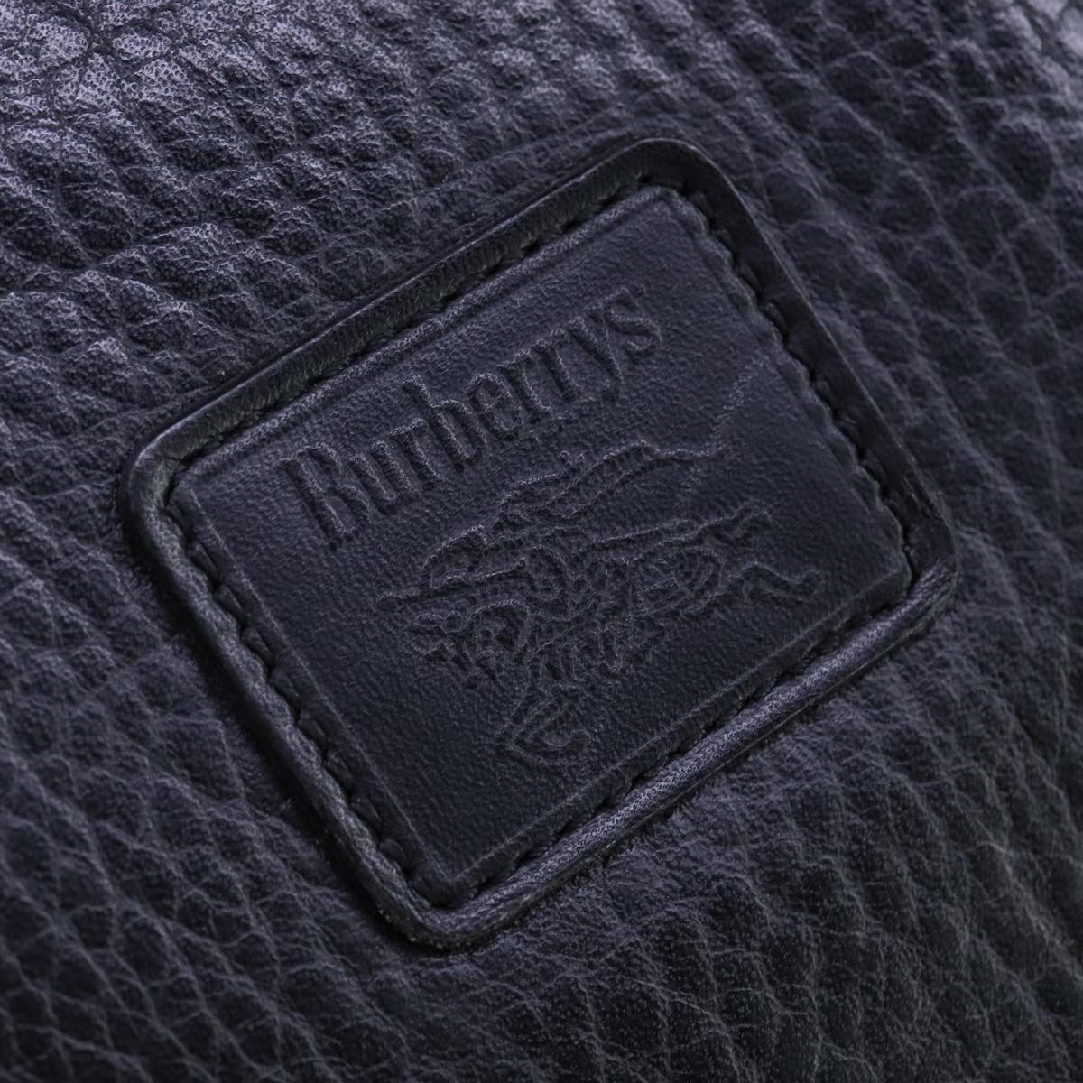 Burberrys Business Bag Leather Black Gold Auth ti2582
