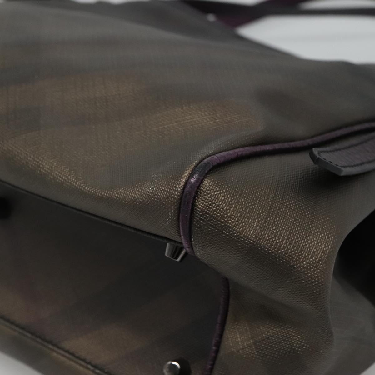 BURBERRY Nova Check Tote Bag PVC Brown Auth ti2634