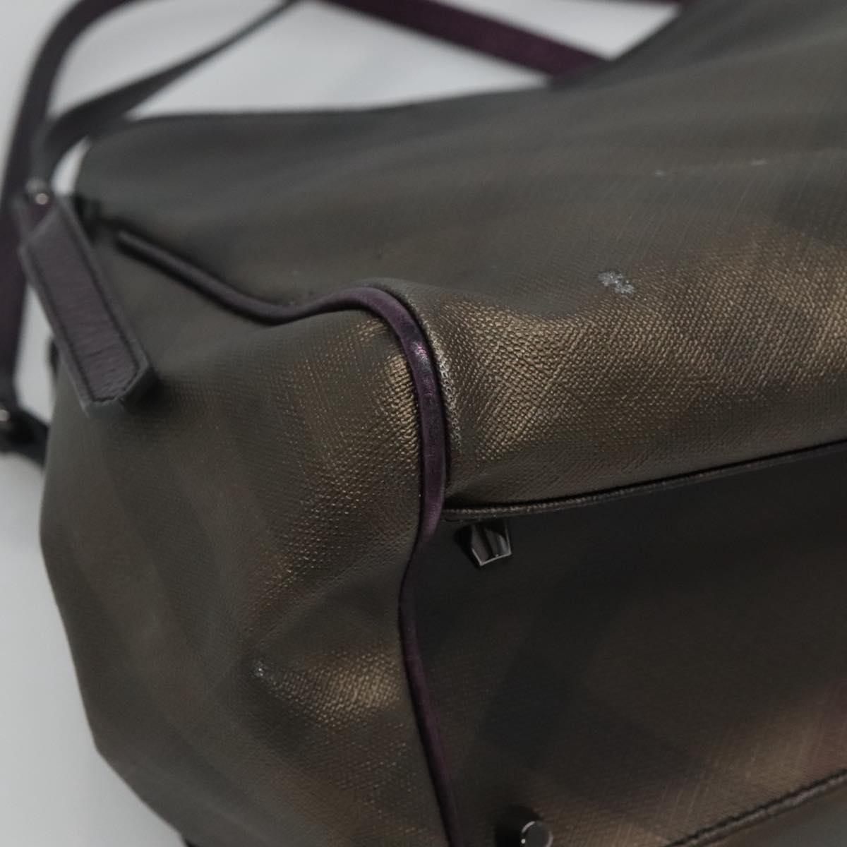 BURBERRY Nova Check Tote Bag PVC Brown Auth ti2634