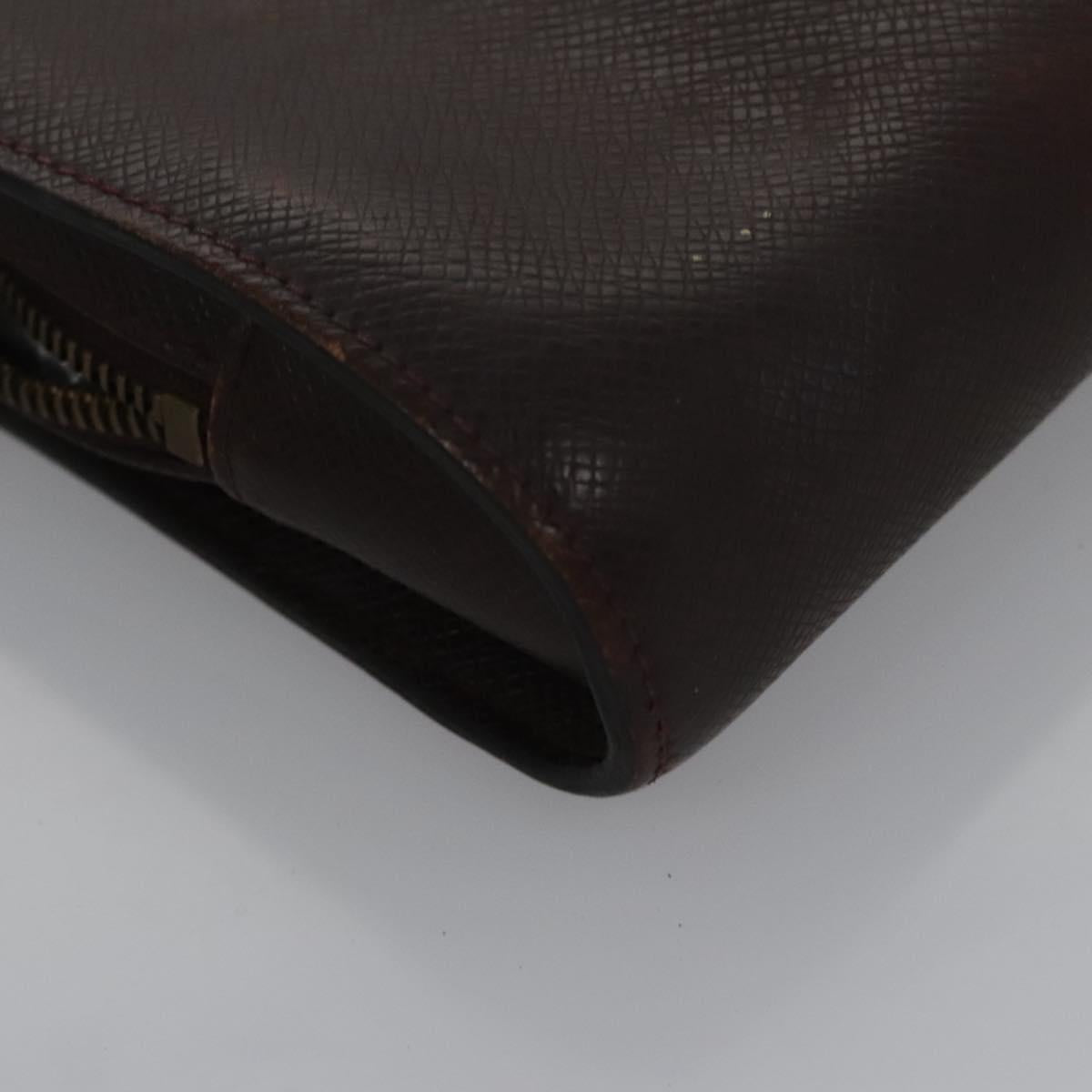 LOUIS VUITTON Taiga Baikal Clutch Bag Acajou M30186 LV Auth ti2637