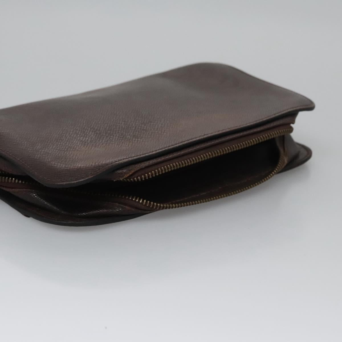 LOUIS VUITTON Taiga Baikal Clutch Bag Acajou M30186 LV Auth ti2637