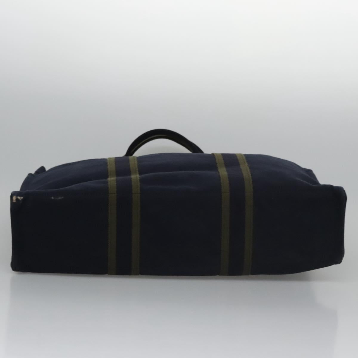 HERMES Fourre Tout MM Hand Bag Canvas Navy Auth ti2640