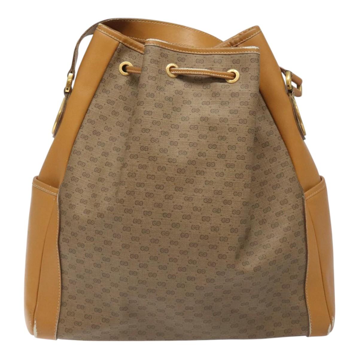 GUCCI Micro GG Supreme Shoulder Bag PVC Beige 001 115 1229 Auth ti2653