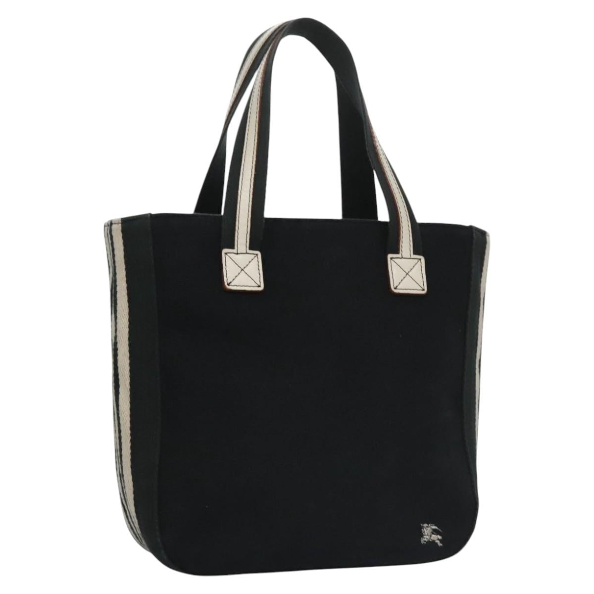 BURBERRY Tote Bag Canvas Black Auth ti2661