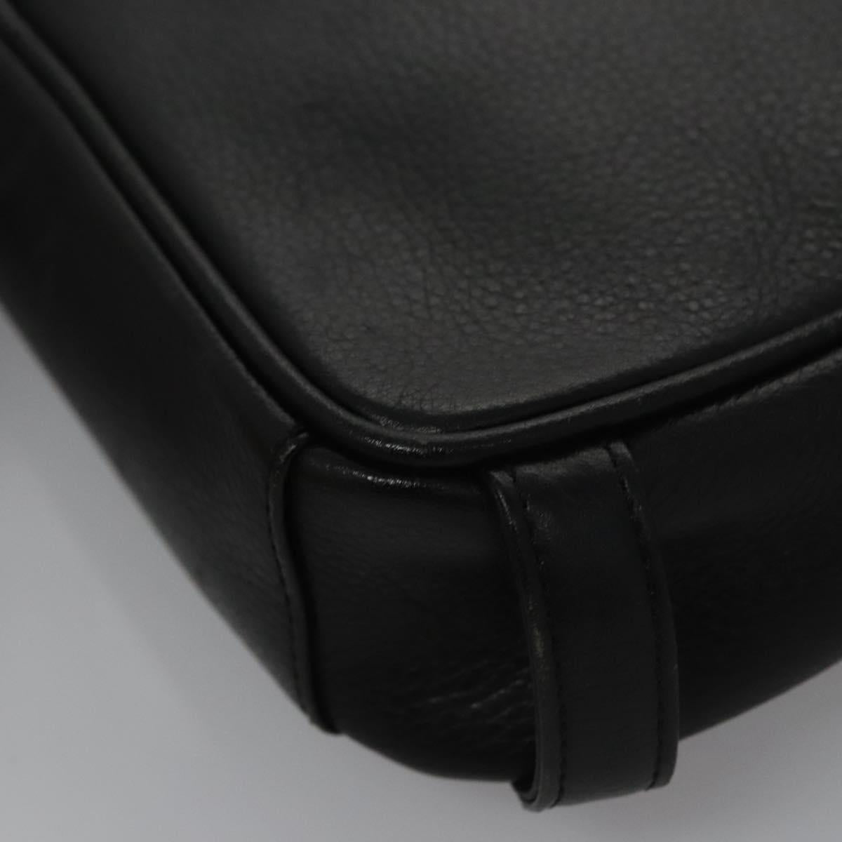 BURBERRY Clutch Bag Leather Black Auth ti2663