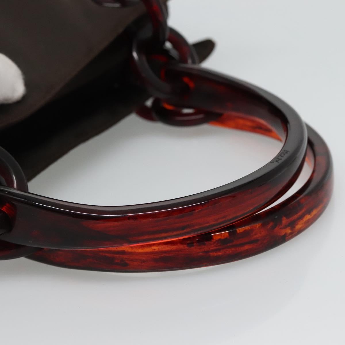 PRADA Hand Bag Nylon Brown Auth ti2669